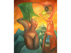 Fun and Games with Charlie - Acrylic on canvas 64 x 68